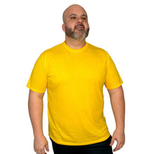 Carregar imagem no visualizador da galeria, Camiseta Plus Size Masculina em Algodão Egípcio Gola C - Amarelo Canário