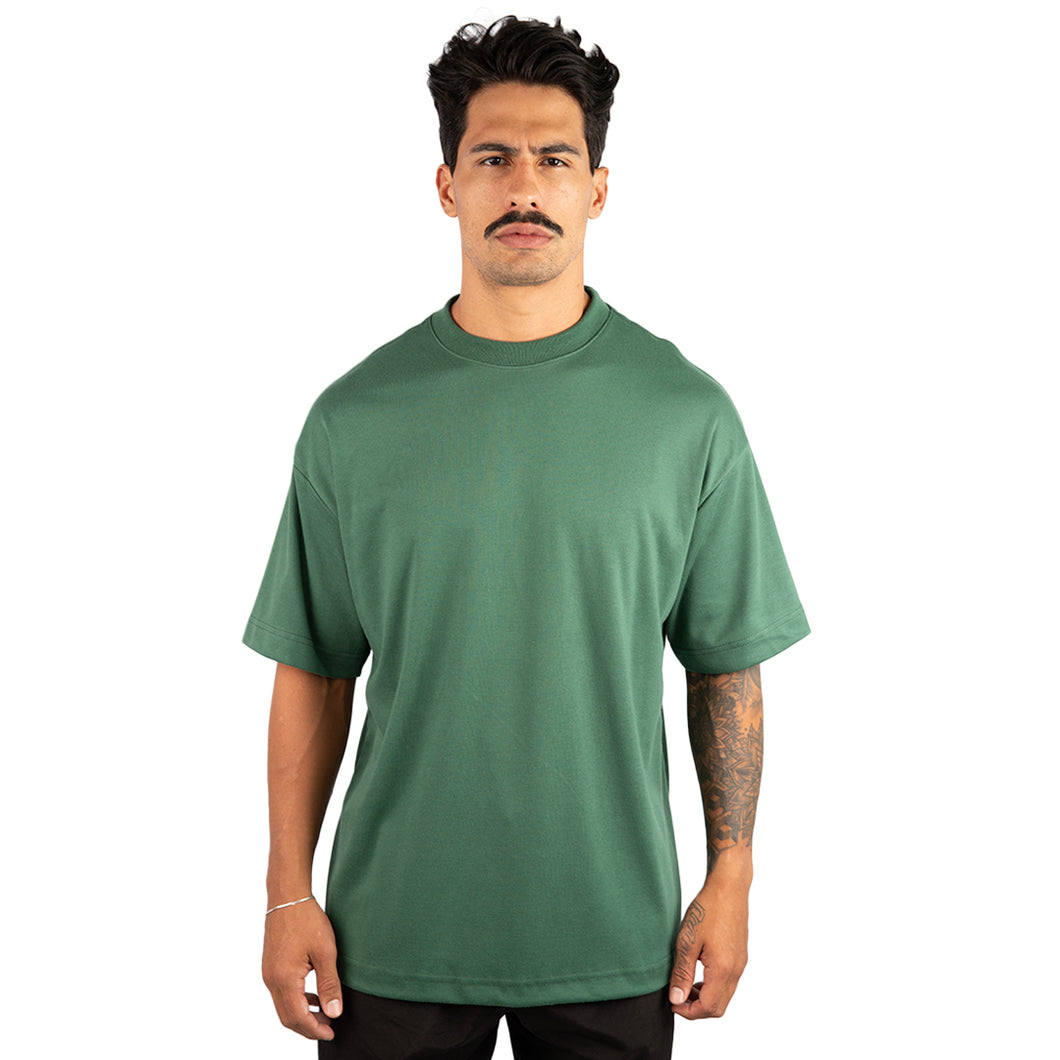 Camiseta Oversized Premium Malha Suedine Verde Musgo